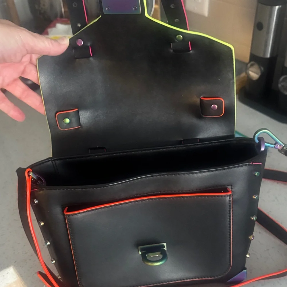 MICHAEL Michael Kors Black Mini Bag with Multicolor Accents - Picture 4 of 4